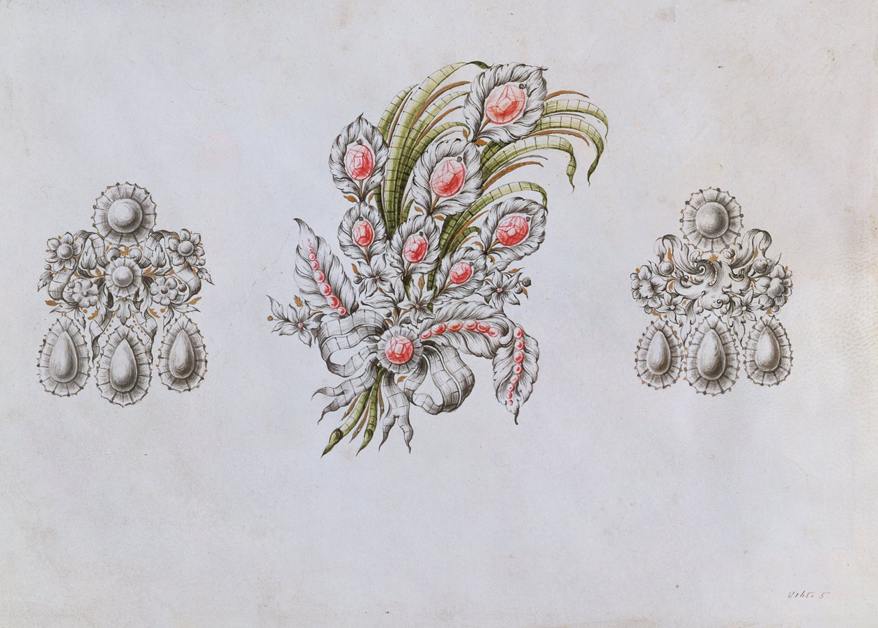 Design for aigrettes av Italian School