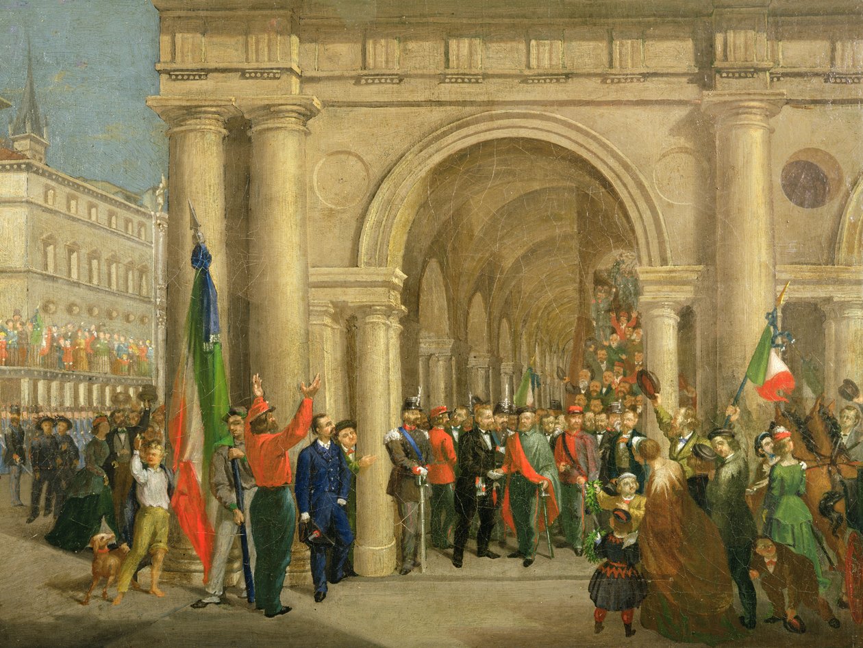 Giuseppe Garibaldi i Vicenza, 7. mars 1867 av Italian School