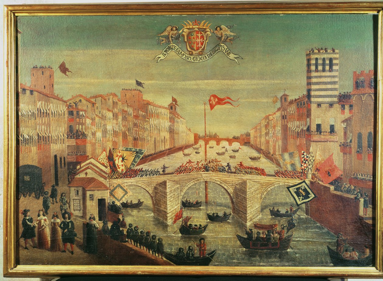 Spillet til Ponte dei Pisani av Italian School