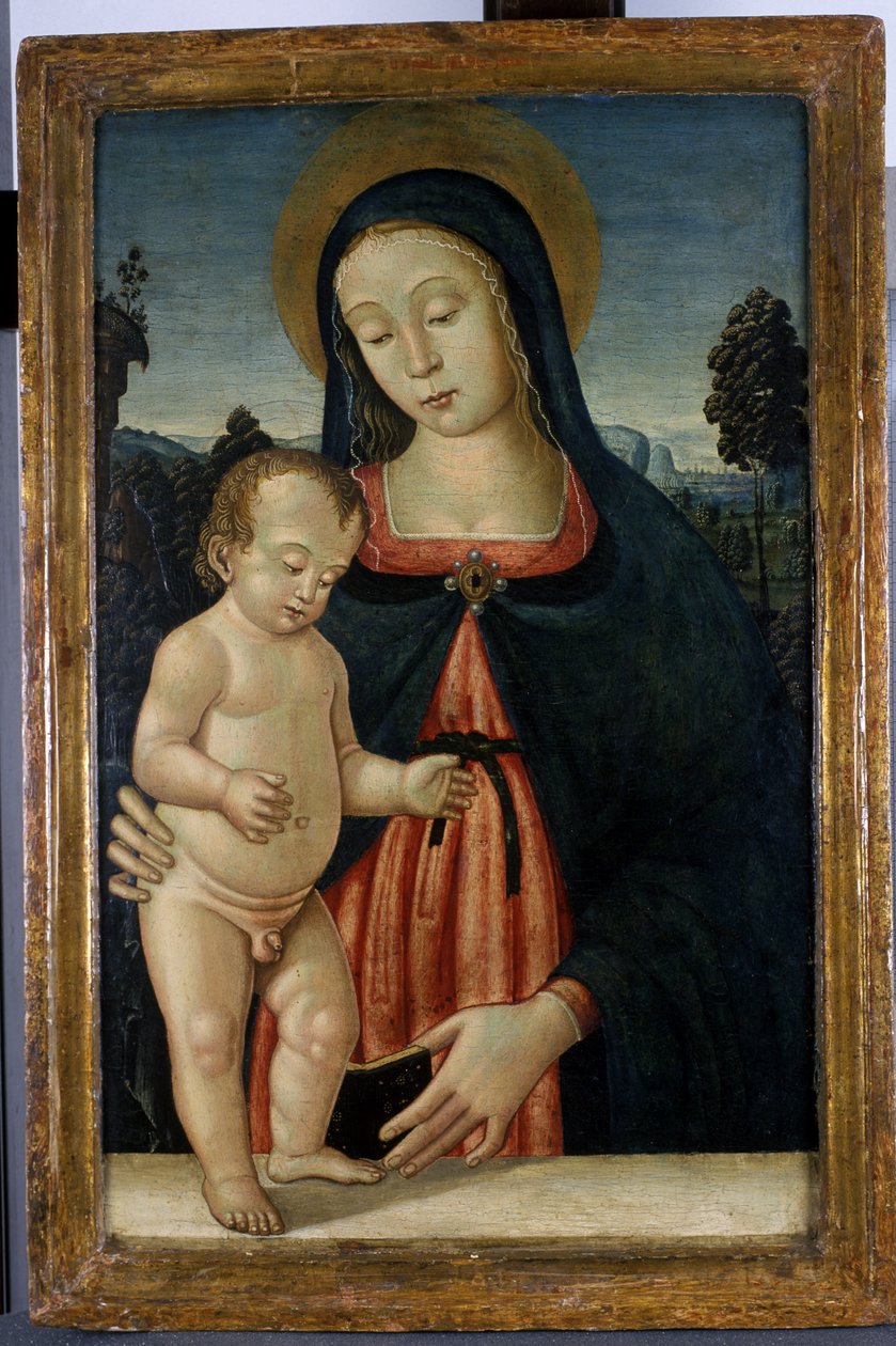 Madonna og barn, ca. 1500 (tempera på poppeltre) av Italian School