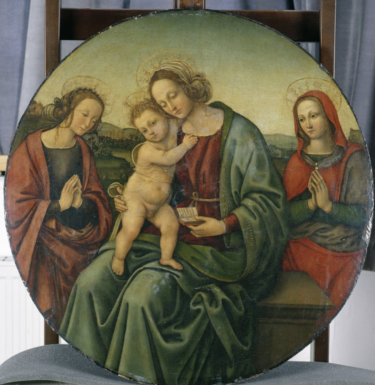 Madonna med barn og to kvinnelige helgener, ca. 1500-15 (tempera på poppeltre) av Italian School