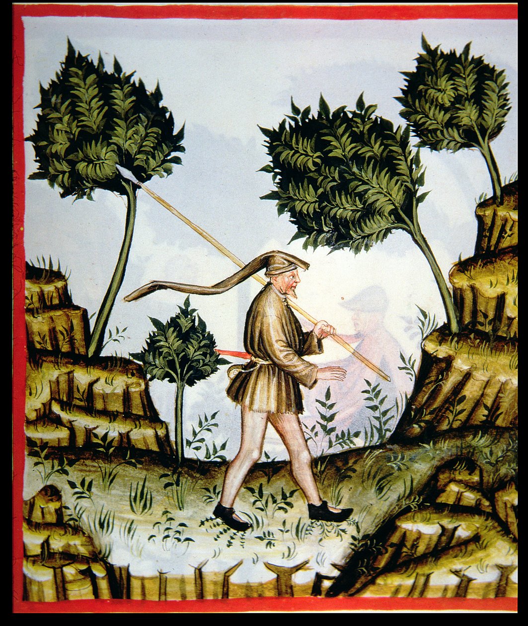Nova 2644 fol.58r The South Wind, fra Tacuinum Sanitatis av Italian School