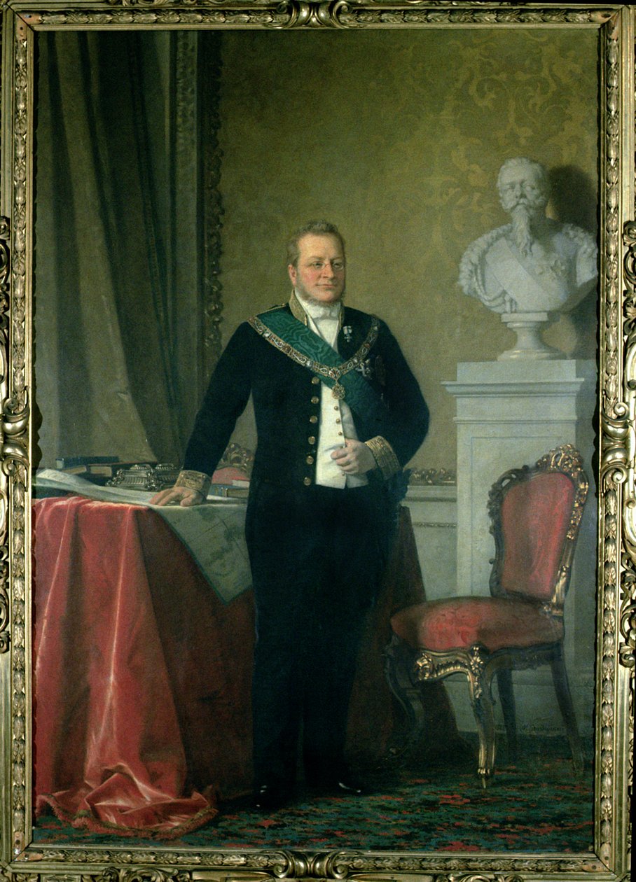 Portrett av grev Camillo Berso av Cavour (1810-61) av Italian School