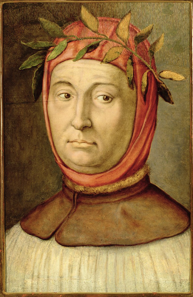 Portrett av en Petrarke ved navn Francesco Petrarca (1304-74) av Italian School