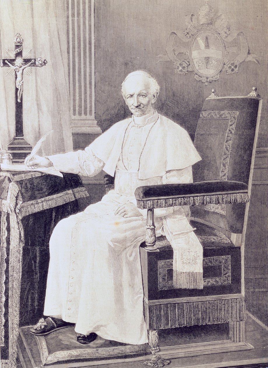 Portrett av pave Leo XIII (1810-1903) av Italian School