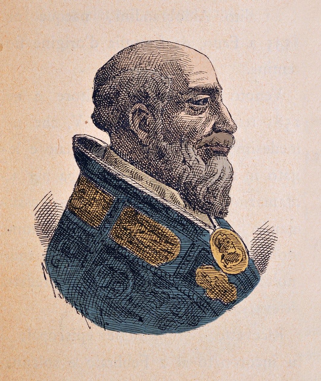 Portrett av paven Gregoire XIV (Gregorio, Gregorius eller Gregory) (1590-1591), 1898 (gravering med senere fargelegging) av Italian School