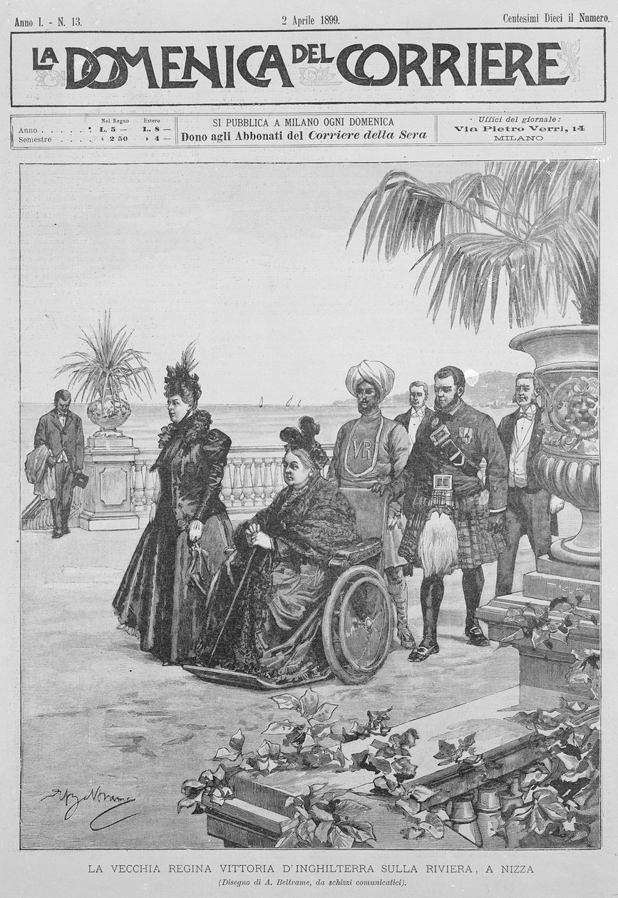Dronning Victoria på den italienske rivieraen, forside av 