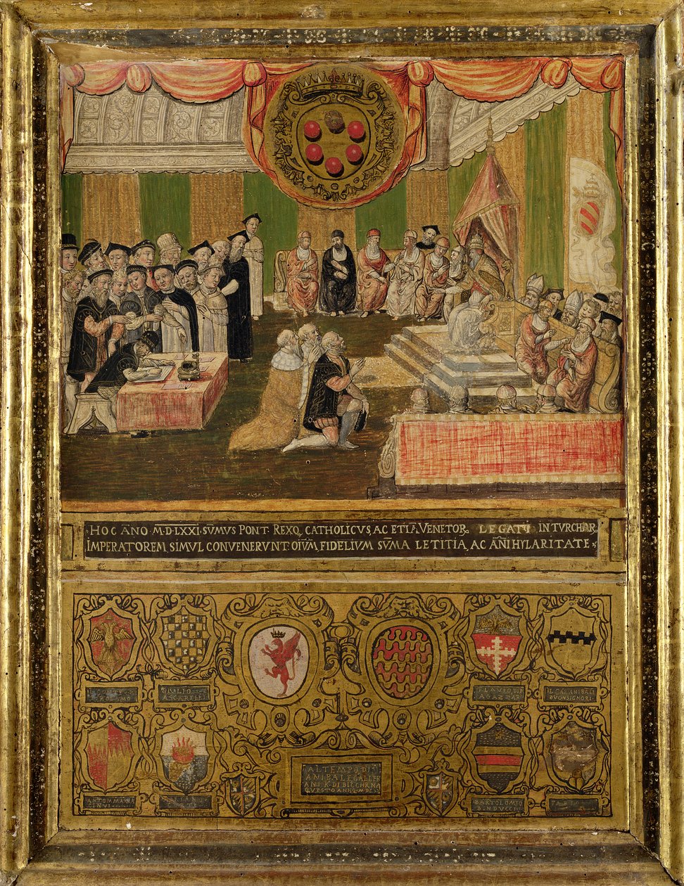 Ratifisering av ligaen mot tyrkerne, 1570-71 av Italian School