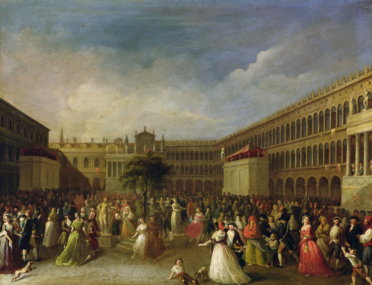 Frihetens tre på Piazza San Marco av Italian School