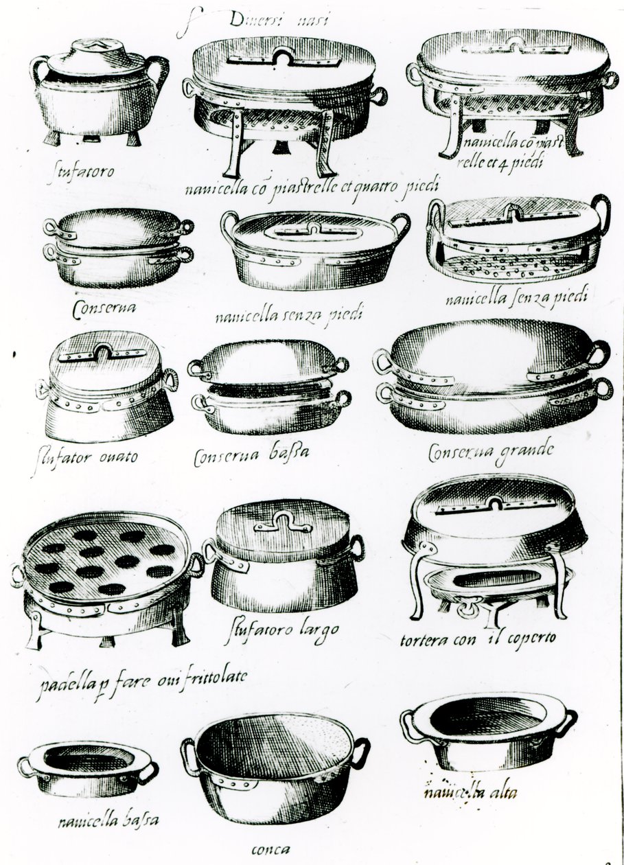 Ulike kokekar, 1570 av Italian School