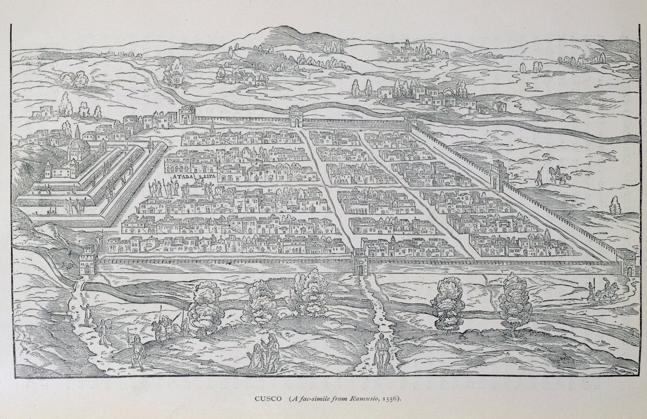 Utsikt over Cusco, fra Ramusio, pub. 1556 av Italian School