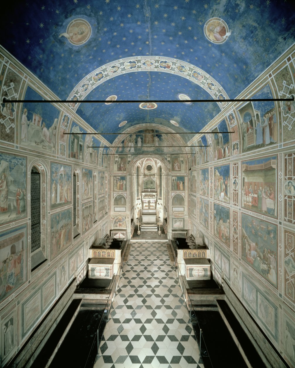 Utsikt over kapellet mot Høyalteret, ca. 1303-5 av Italian School