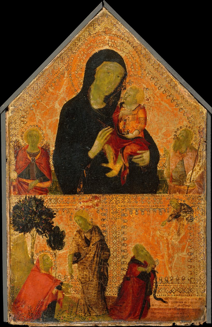Madonna og barn med de hellige Michael og døperen Johannes, Noli Me Tangere... av Italian