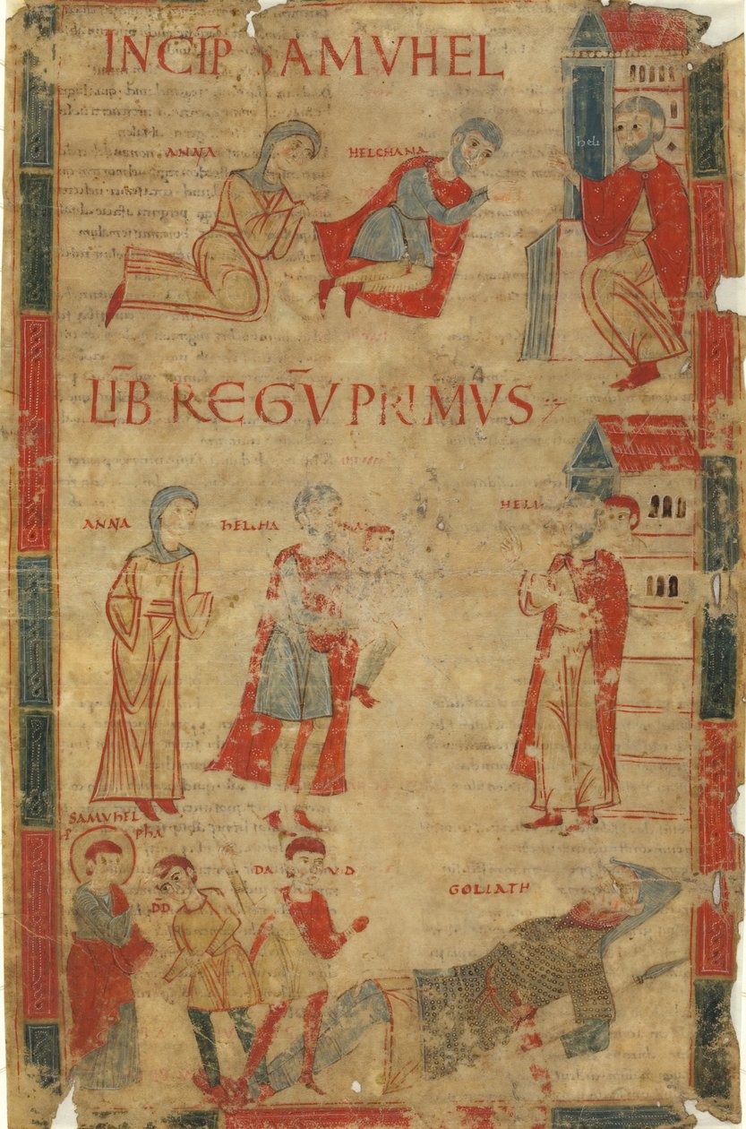 Fire scener fra den første Samuelsboken av Italian 11th Century