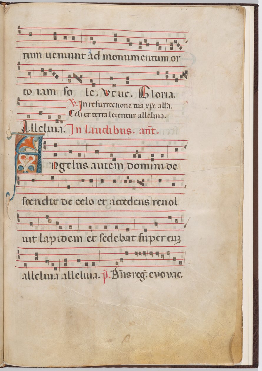 Blad 3 fra et antifonalt fragment av Italian 13th Century