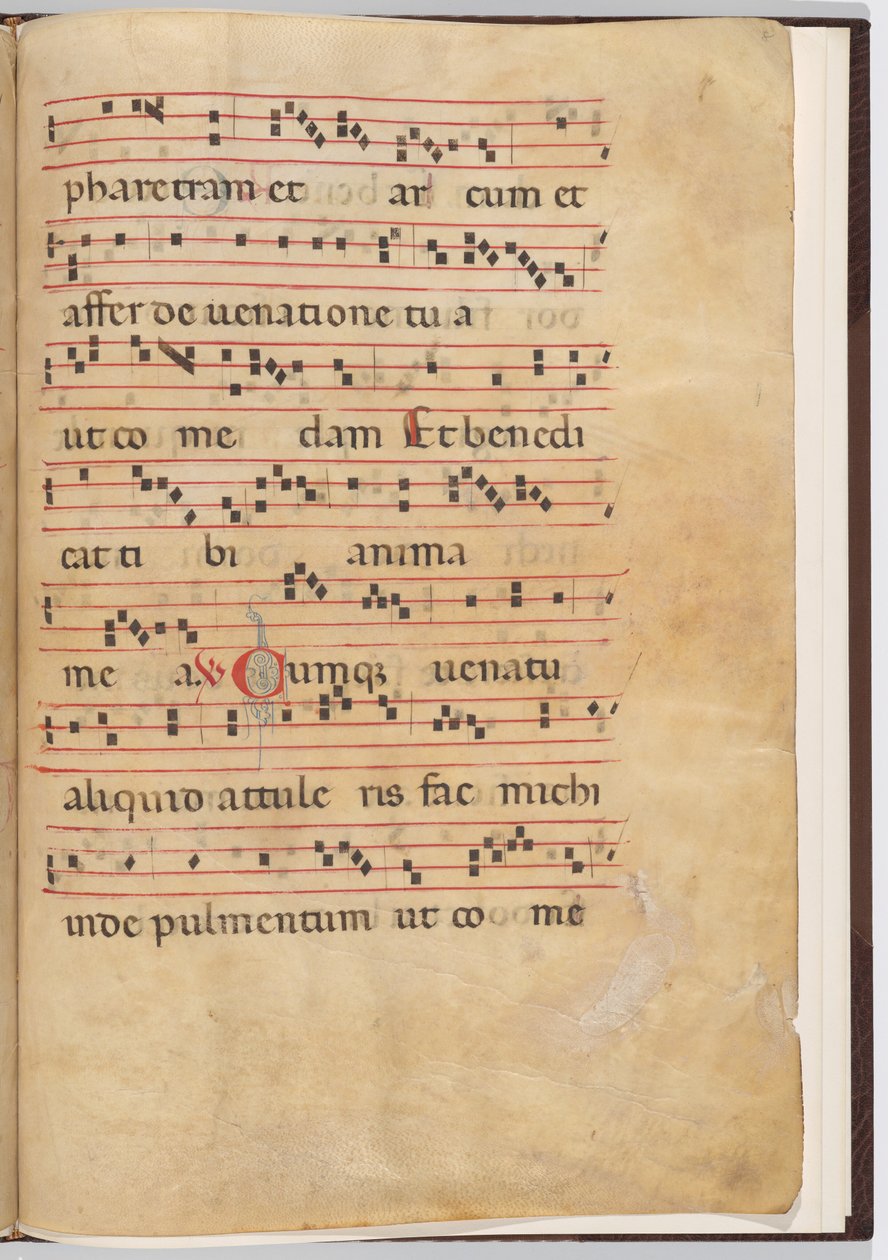 Blad 8 fra et antifonalt fragment av Italian 13th Century
