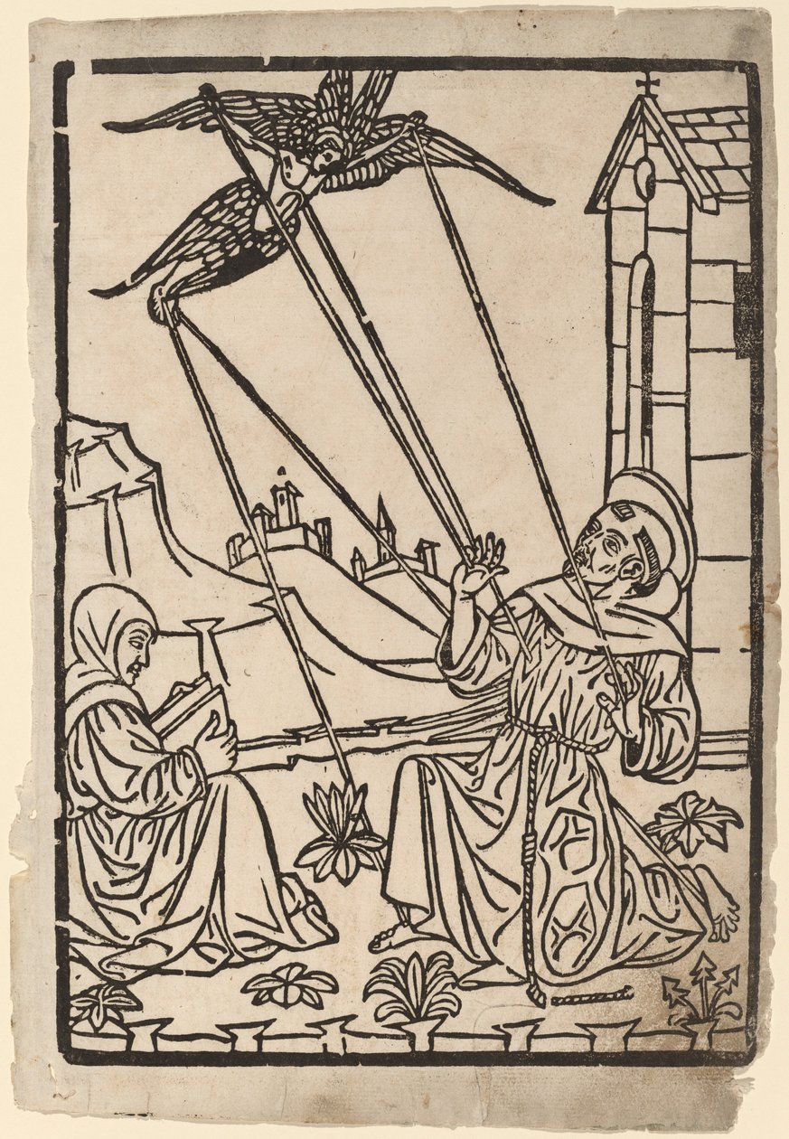 Saint Francis mottar Stigmata av Italian 15th Century