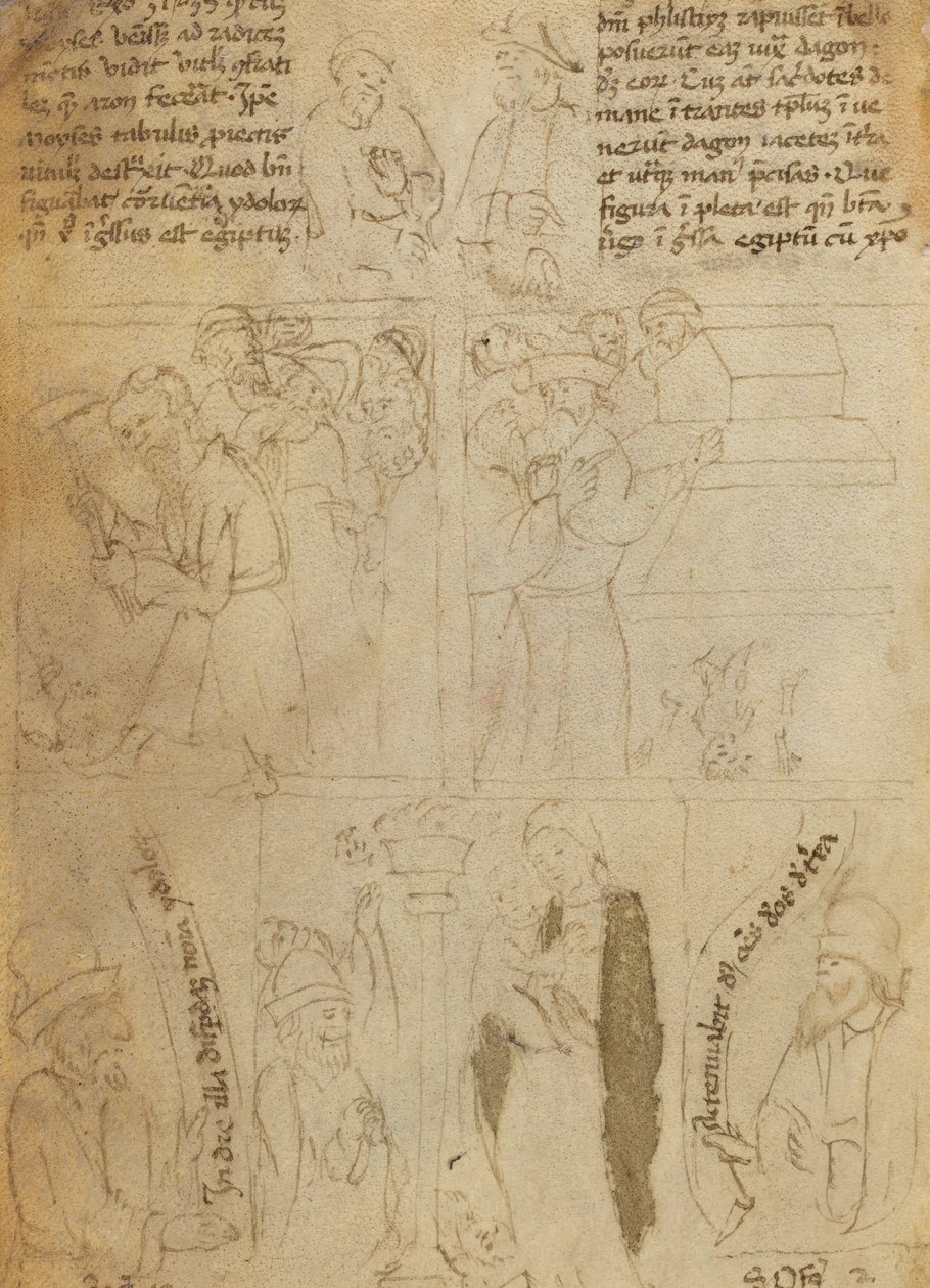 Ødeleggelsen av de egyptiske avgudene [verso] av Italian 15th Century