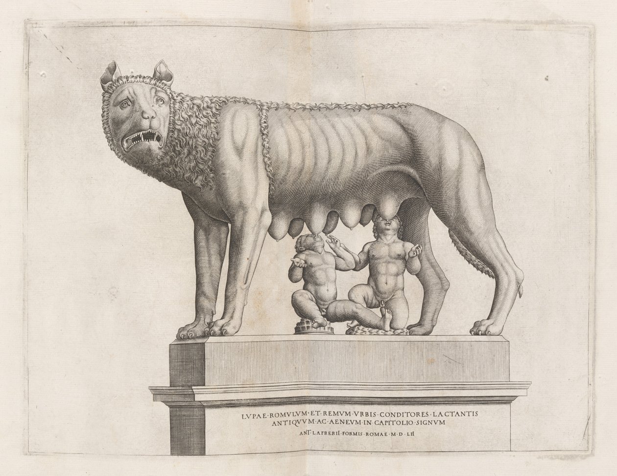 Capitoline Wolf med Romulus og Remus av Italian 16th Century