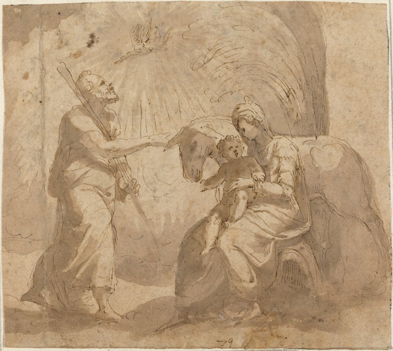 Resten på flukten til Egypt av Italian 16th Century