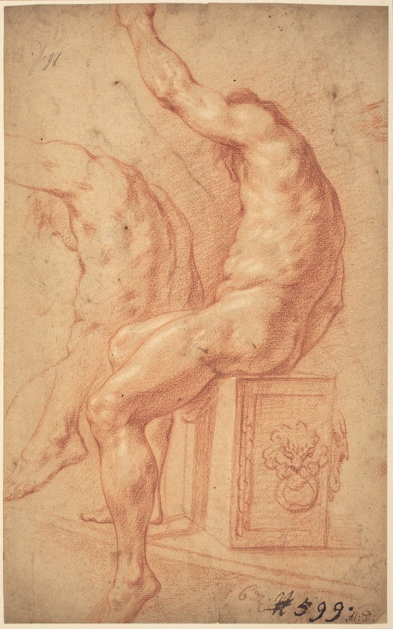 En sittende naken av Italian 17th Century