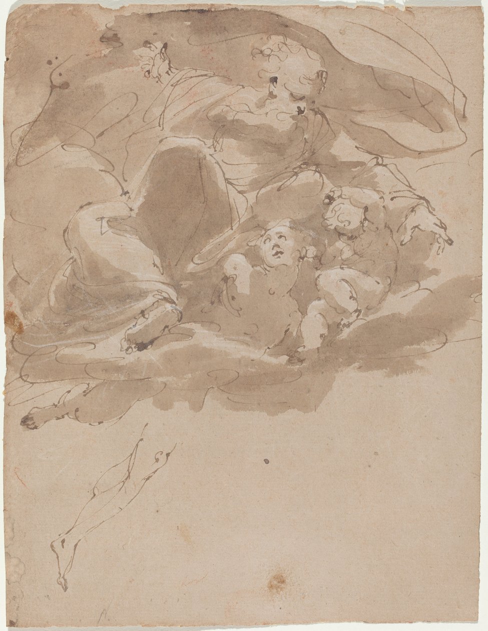 Gud Faderen med engler av Italian 17th Century