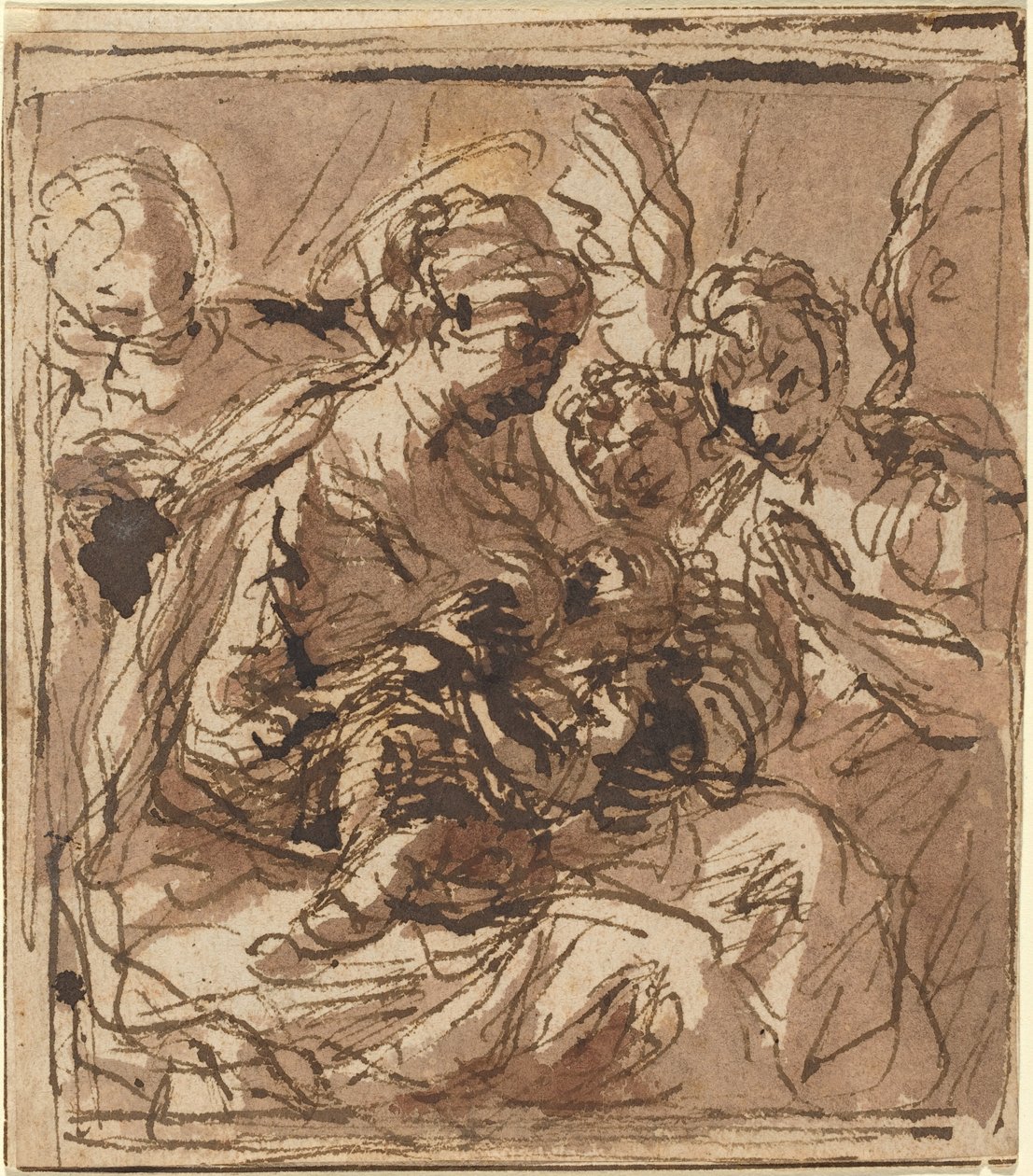 Hellige familie av Italian 17th Century