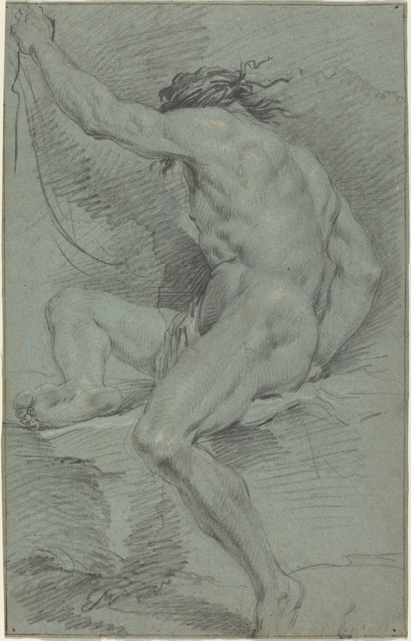 Nakenfigur (akademisk studie) av Italian 17th Century