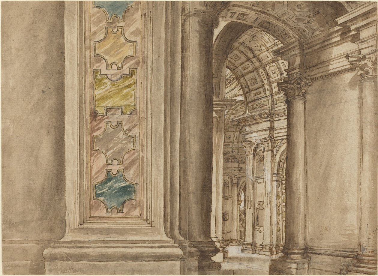 Interiøret til Peterskirken, Roma av Italian 17th Century