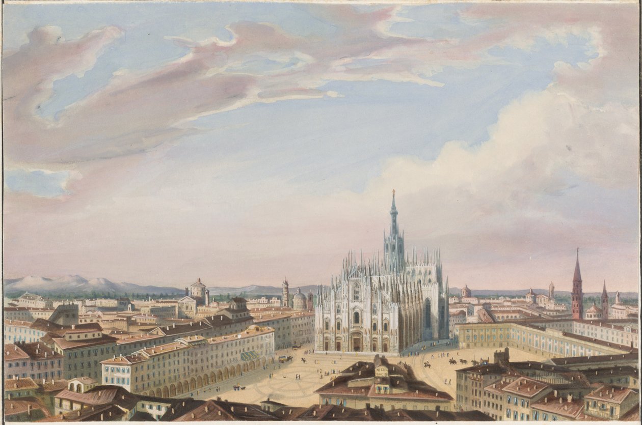 Katedralen i Milano av Italian 19th Century