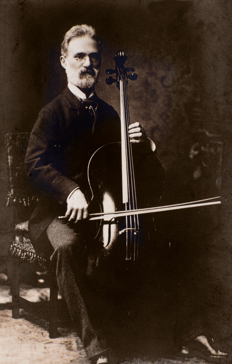 Portrett av Alfredo Piatti (1822-1901) italiensk komponist og cellist av Italian Photographer