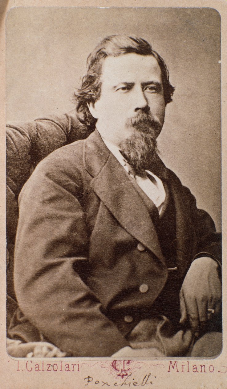 Portrett av Amilcare Ponchielli (1834-1885) italiensk komponist av Italian Photographer