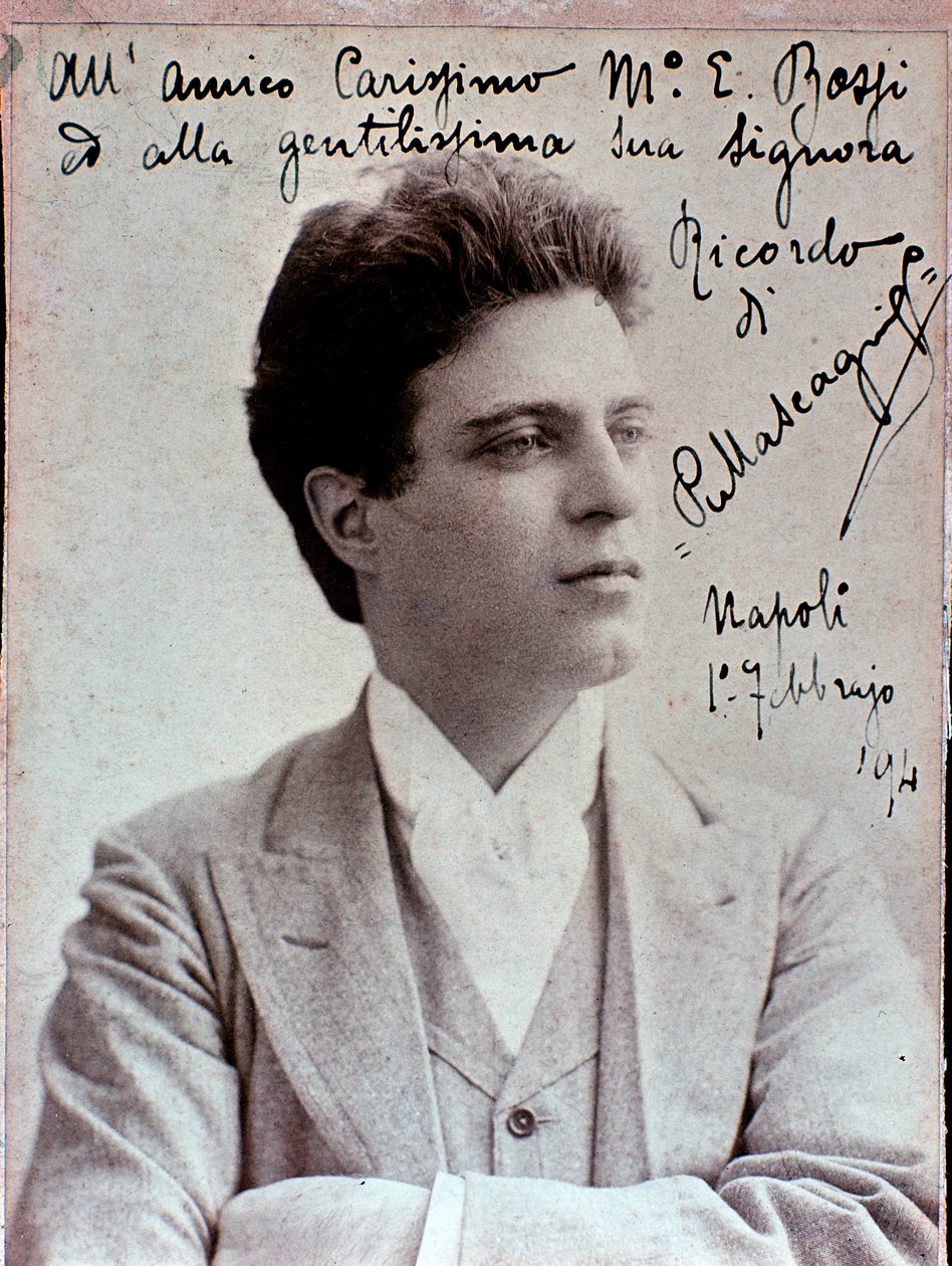 Portrett av Pietro Mascagni (1863-1945) italiensk komponist av Italian Photographer