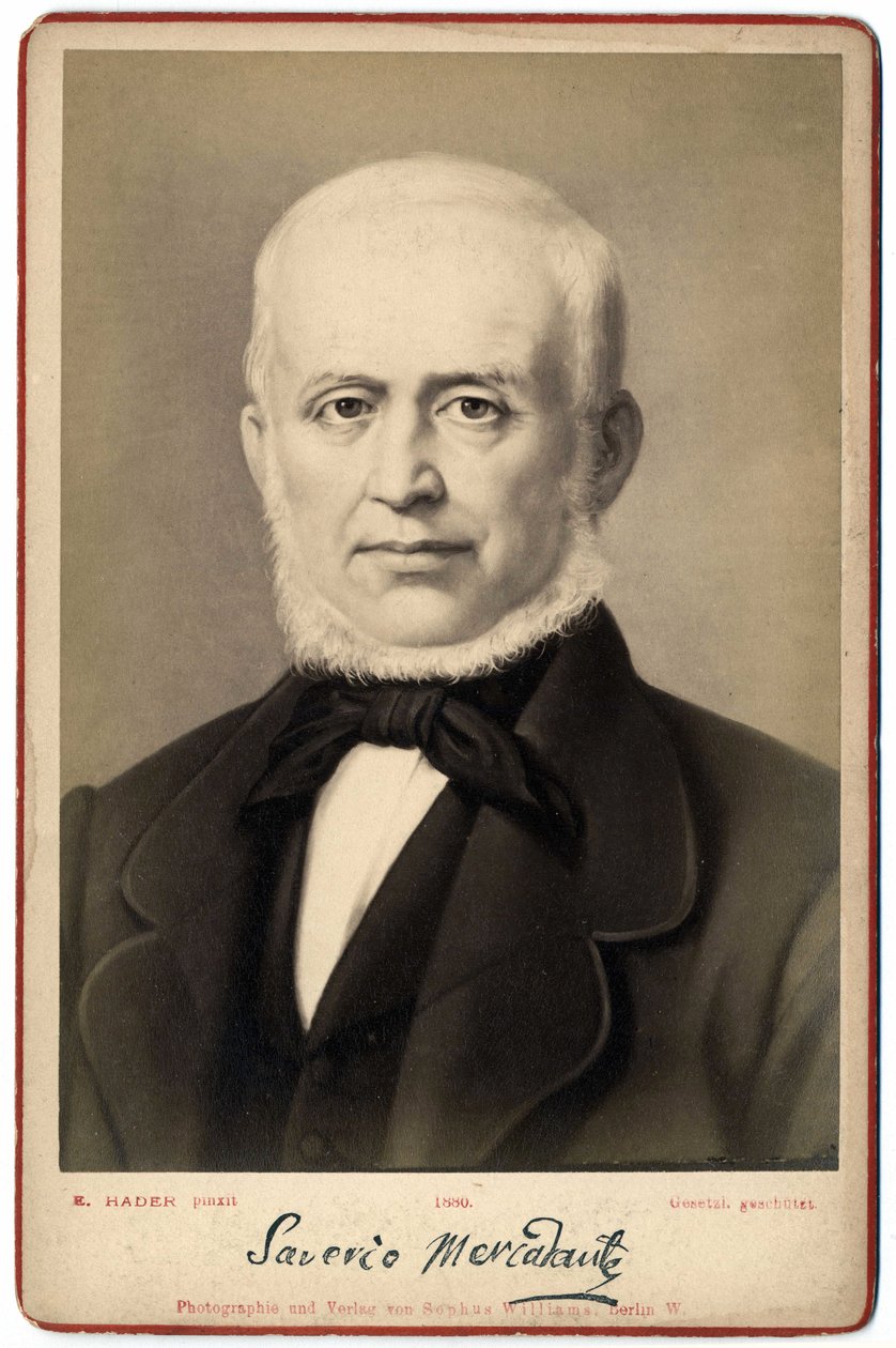 Portrett av Saverio Mercadante (1795-1870), italiensk komponist. av Italian Photographer