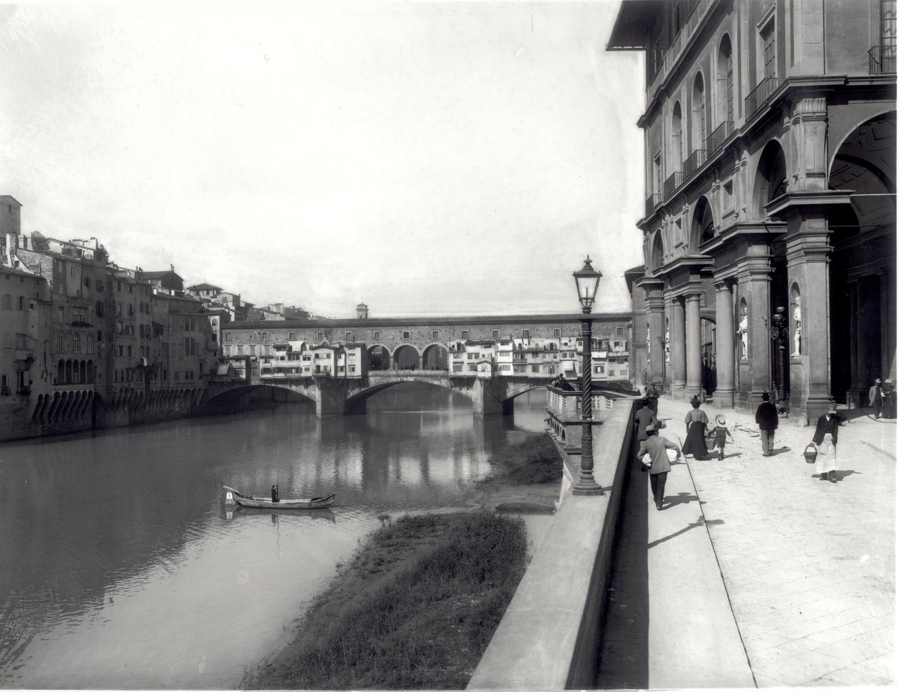 Ponte Vecchio og fasaden til Uffiziene av Italian Photographer Italian Photographer