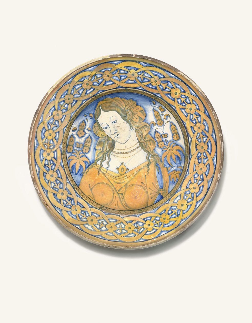 I Deruta Bella Donna Charger, ca.1500-30 av Italian School