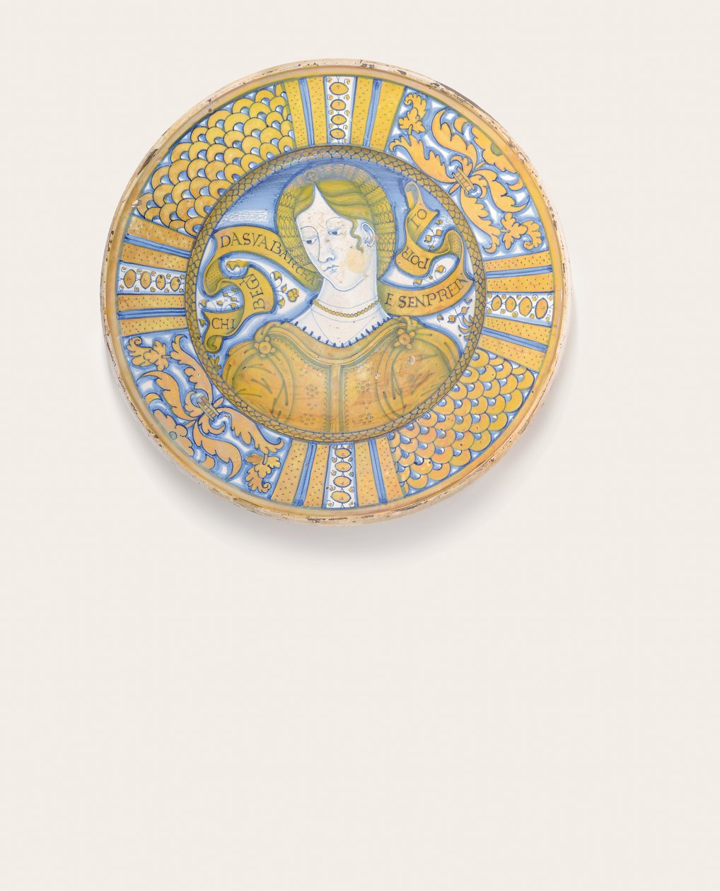 En Deruta Gold-Luster Bella Donna Charger, ca. 1500-30 av Italian School