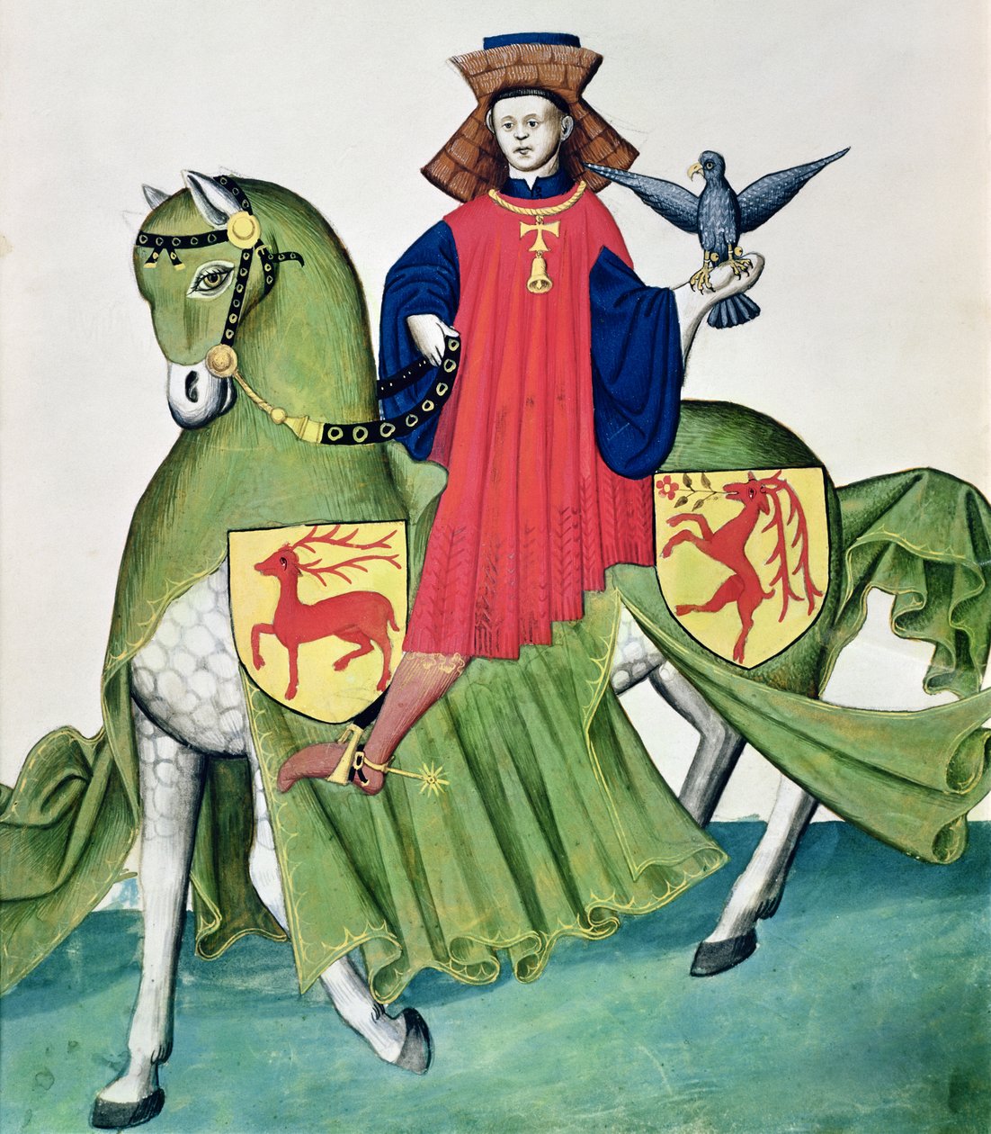 En falkoner, fra Codex de Capodilista (vellum) av Italian School