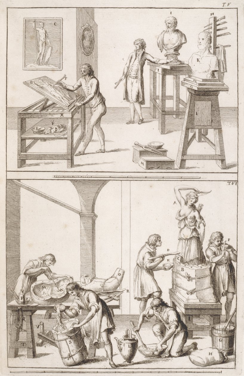 A Sculptors Studio, ca. 1800 av Italian School