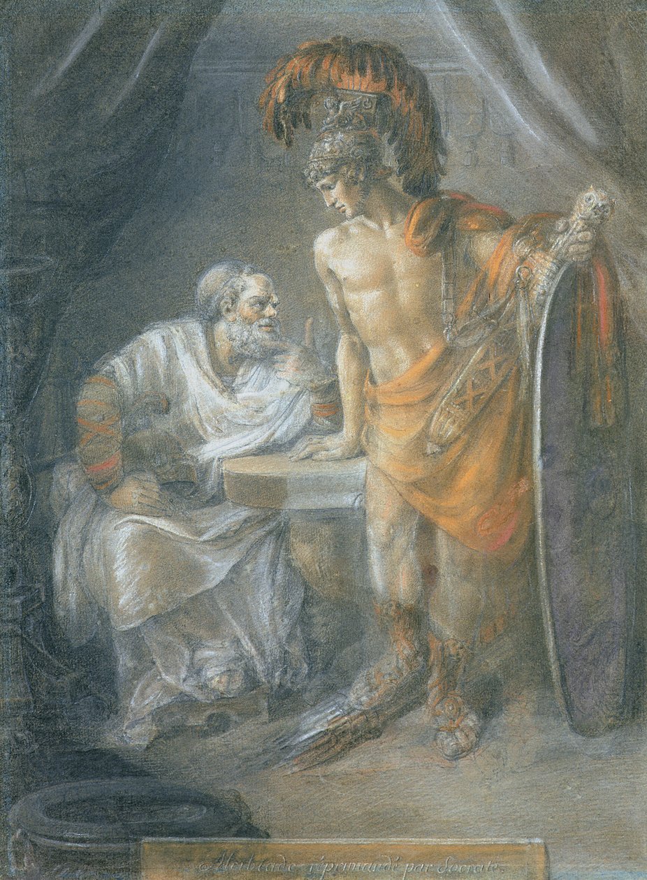 Alkibides irettesatt av Sokrates, ca. 1780 av Italian School