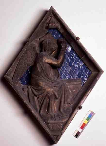Allegorisk figur, relieffflis fra Campanile (marmor og keramikk) av Italian School
