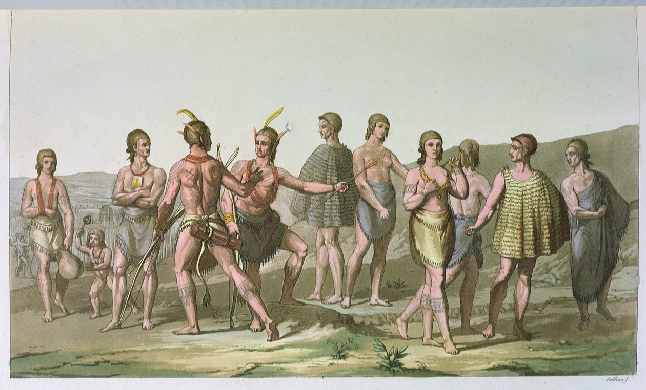Amerikanske indianere fra South Carolina, ca. 1820 av Italian School