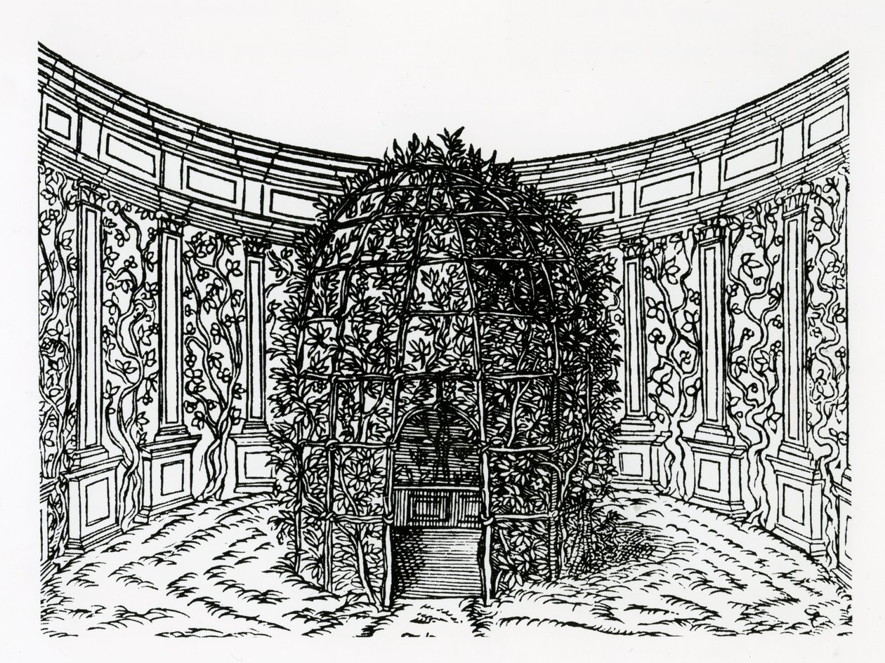 An Arbour, fra Hypnerotomachia Poliphili, tilskrevet Francesco Colonna (ca. 1432-1527), publisert 1499 av Italian School