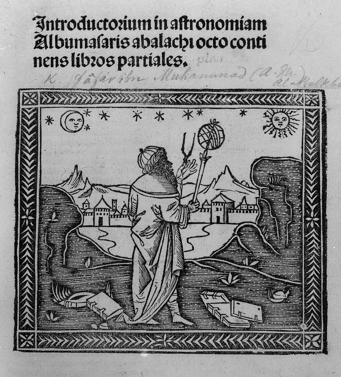 An Astronomer stargazing, fra Introductorium in Astronomiam, publisert i Venezia 1506 av Italian School