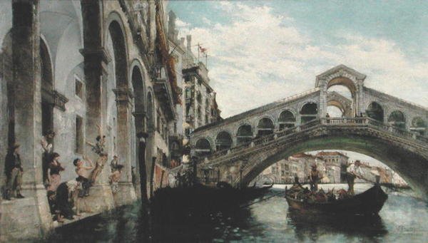 An Unusual Cargo, ca. 1890 (olje på lerret) av Italian School