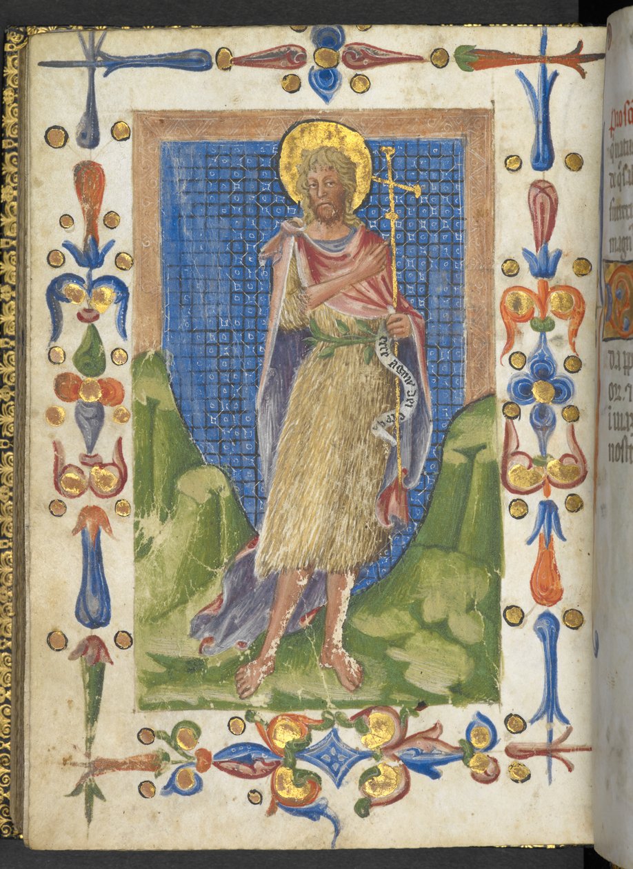 En opplyst side fra Calendarium, tidlig på 1400-tallet (vellum) av Italian School