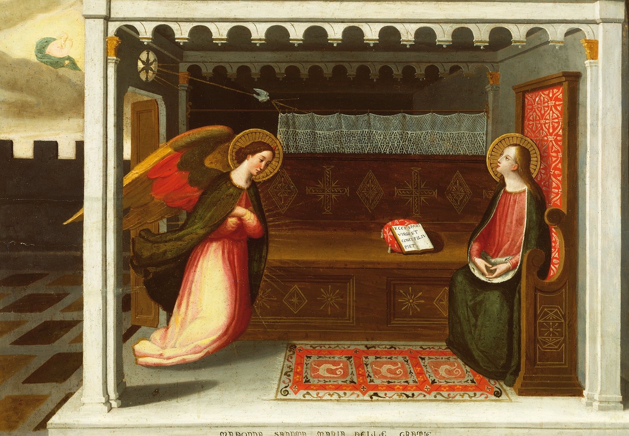 Kunngjøring (olje på panel) av Italian School