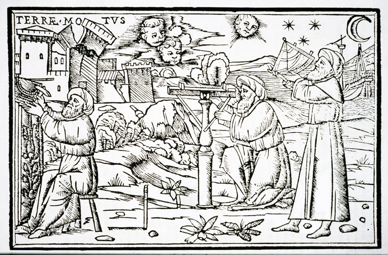 Arabian Astrologers, kopi av en illustrasjon fra In Somnium Sciopinis av Macrobius, Venezia 1513, brukt i en History of Magic, utgitt sent på 1800-tallet av Italian School