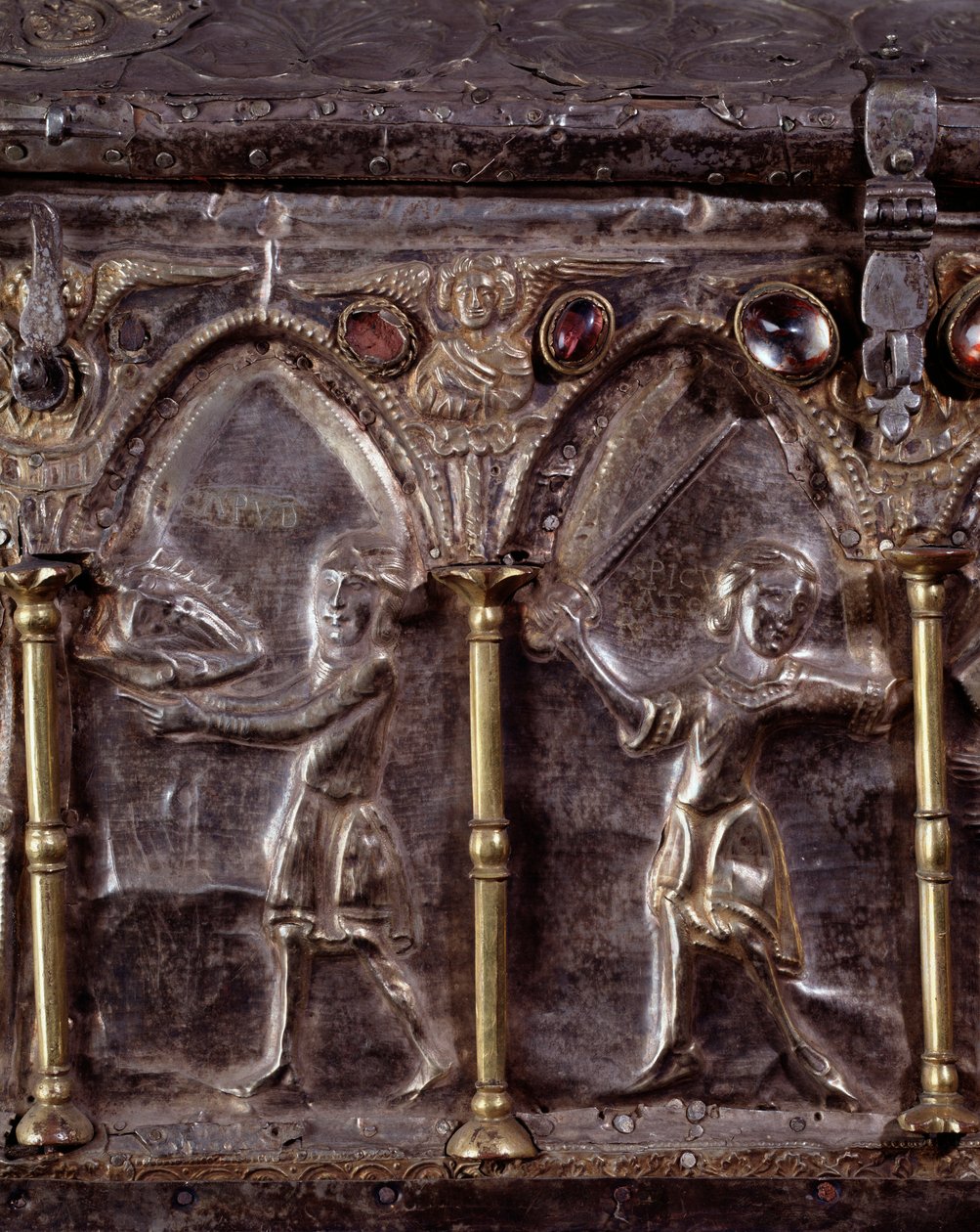 Ark of Barbarossa, med scener fra døperen Johannes (tre, sølvblad og steiner av Italian School