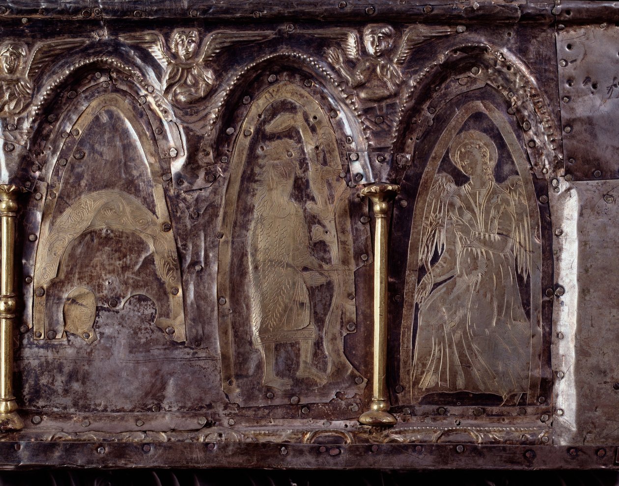 Ark of Barbarossa, med scener fra døperen Johannes (tre, sølvblad og steiner av Italian School